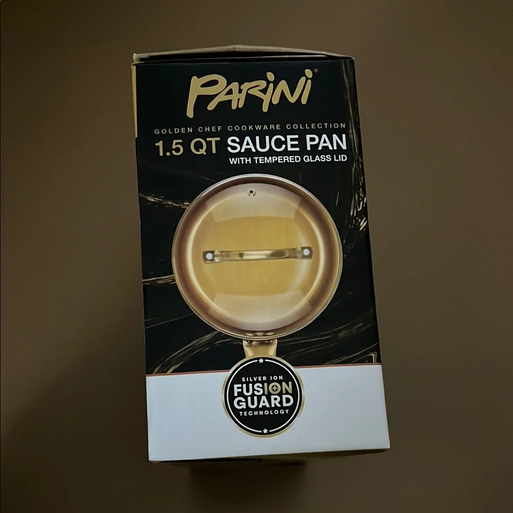 Parini Black and Gold Sauce Pan with Lid